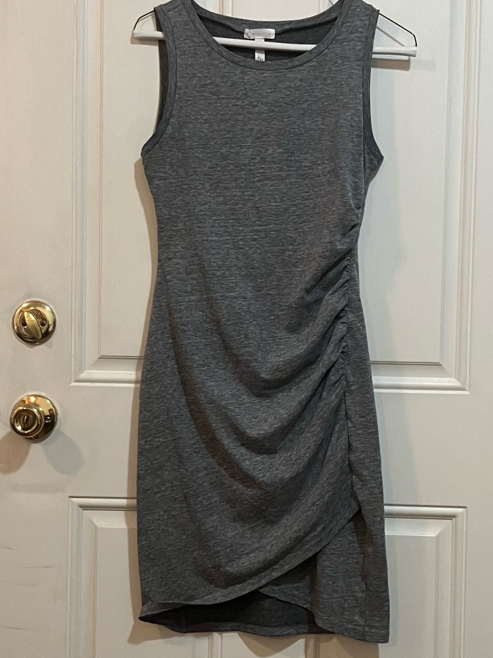 Leith Ruched Side Bodycon Dress Heather Gray-Small